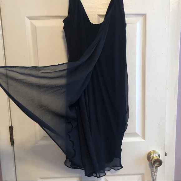 Ella Moss Other - 🔥 Ella Moss natural silk overlay black strap Mini Dress sz L NWT